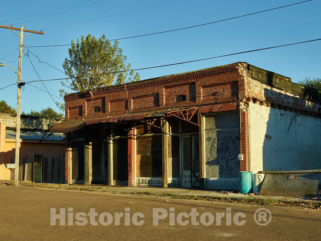 Photo - Old Building in Downtown Alligator, Mississippi- Fine Art Photo Reporduction