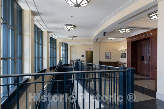 Photo- Interior and U.S. Bankruptcy Courtroom Entrance in The Nathaniel R. Jones Federal Building in Youngstown, Ohio 1 Fine Art Photo Reproduction
