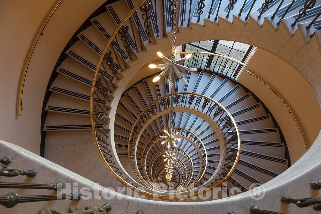 Photo- Spiral Staircase at The William Jefferson Clinton Federal Building in The Federal Triangle in Washington, D.C 1 Fine Art Photo Reproduction
