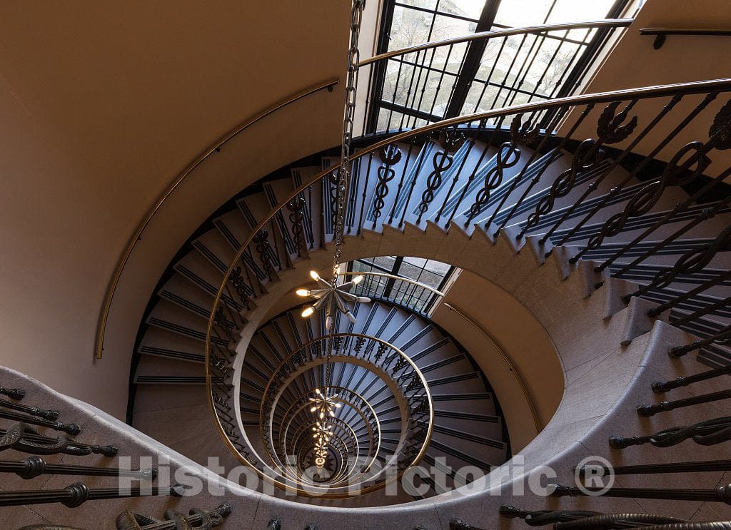 Photo- Spiral Staircase at The William Jefferson Clinton Federal Building in The Federal Triangle in Washington, D.C 2 Fine Art Photo Reproduction