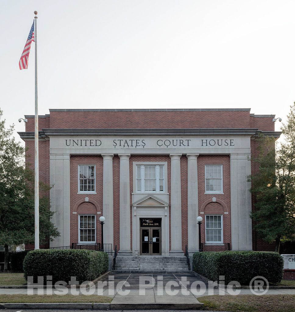 Photo- Front Exterior View of The Charles E. Simons Jr. Federal Court House, Named for District Court Judge Charles Earl Simons Jr. in 1986, Located in Aiken, South Carolina 1