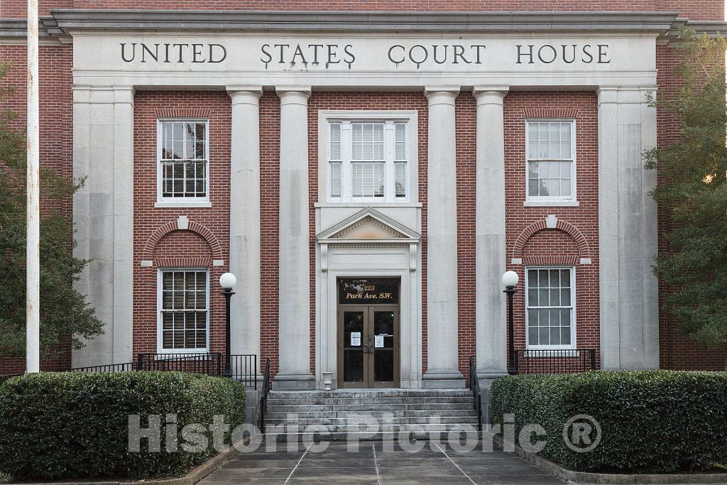 Photo- Front Exterior View of The Charles E. Simons Jr. Federal Court House, Named for District Court Judge Charles Earl Simons Jr. in 1986, Located in Aiken, South Carolina 2