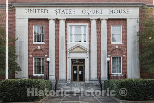 Photo- Front Exterior View of The Charles E. Simons Jr. Federal Court House, Named for District Court Judge Charles Earl Simons Jr. in 1986, Located in Aiken, South Carolina 2