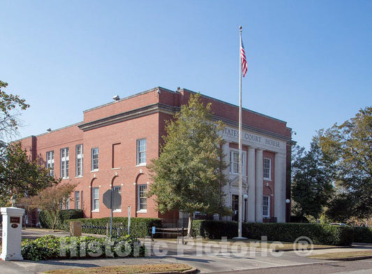 Photo- Exterior View of The Charles E. Simons Jr. Federal Court House, Named for District Court Judge Charles Earl Simons Jr. in 1986, Located in Aiken, South Carolina 2