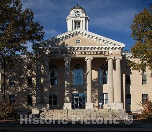 Photo - Front Exterior. Historic Pitt County Courthouse in Greenville, North Carolina- Fine Art Photo Reporduction
