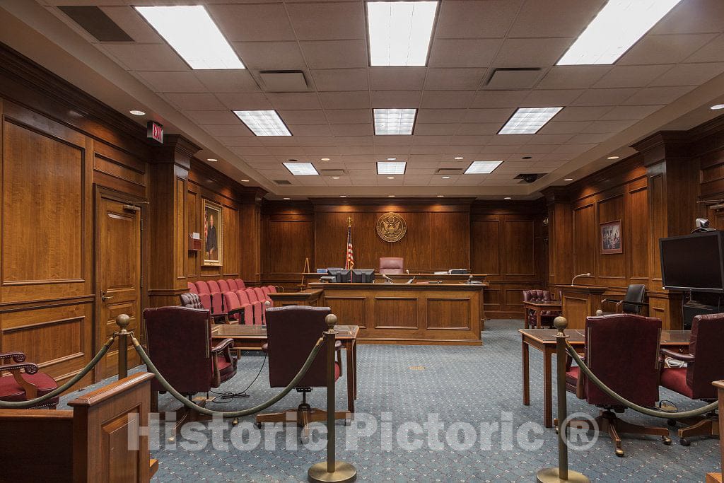 Photo - Courtroom in The Historic Pitt County Courthouse in Greenville, North Carolina- Fine Art Photo Reporduction