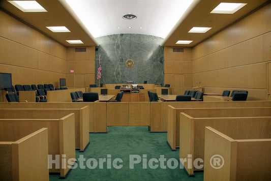 Photograph- Courtroom at The Historic E. Barrett Prettyman Federal Courthouse which Houses The U.S. District Court and U.S. Court of Appeals for The District of Columbia Circuit, and The U.S