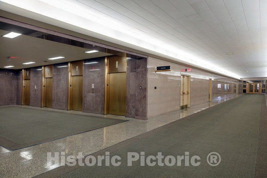 Photo - Corridor and Elevator Lobby at The Historic E. Barrett Prettyman Federal Courthouse which Houses The U.S. District Court and U.S- Fine Art Photo Reporduction