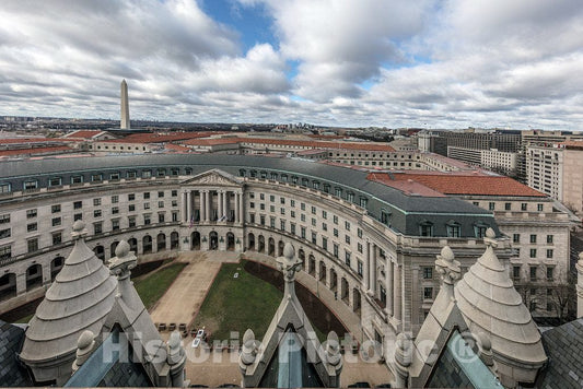 Photo - View toward Washington Monument from roof. The William Jefferson Clinton Federal Building in the Federal Triangle in Washington, D.C- Fine Art Photo Reporduction