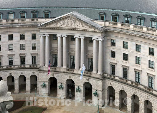 Photo - View from roof. The William Jefferson Clinton Federal Building in The Federal Triangle in Washington, D.C.- Fine Art Photo Reporduction