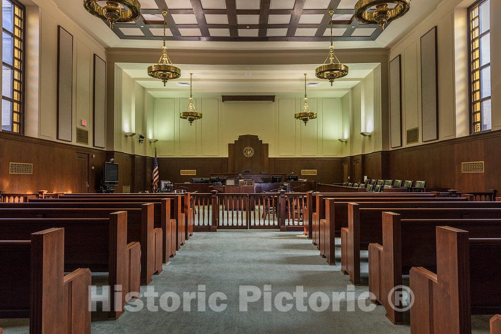 Photo- Courtroom in the Federal Building & U.S. Courthouse in Baton Rouge, Louisiana 1 Fine Art Photo Reproduction