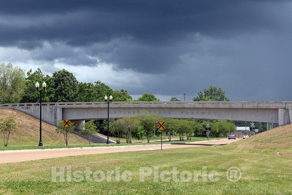 Photo - Bridge at Mile Marker 0, The Southern Portal, just Above Natchez, Mississippi, of The Natchez Trace Parkway, a 444-mile Scenic Road Through Three States