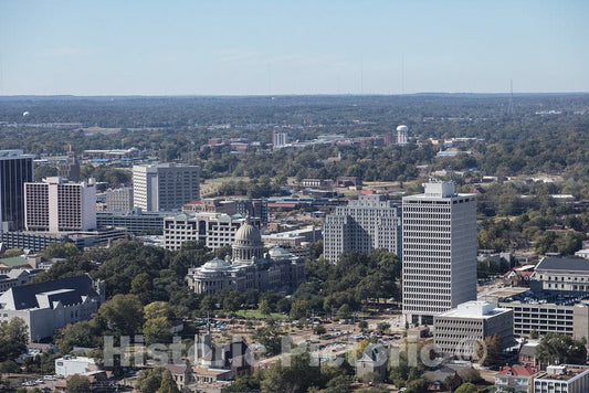 Photo- The Mississippi Capitol Building is Prominent in This Aerial View of Jackson, The Capital City of The Southern U.S. State of Mississippi 2 Fine Art Photo Reproduction