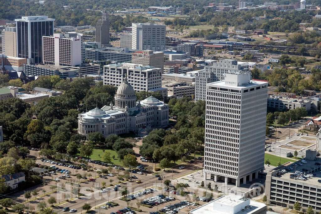 Photo- The Mississippi Capitol Building is Prominent in This Aerial View of Jackson, The Capital City of The Southern U.S. State of Mississippi 3 Fine Art Photo Reproduction