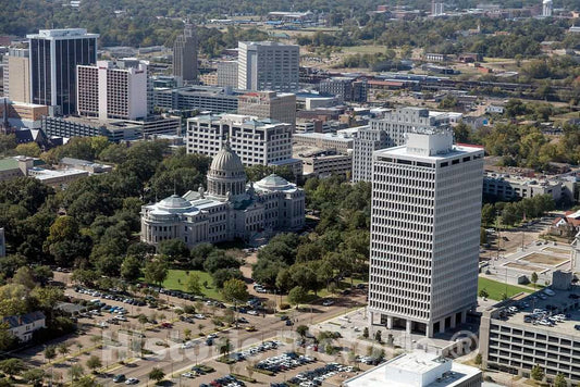 Photo- The Mississippi Capitol Building is Prominent in This Aerial View of Jackson, The Capital City of The Southern U.S. State of Mississippi 3 Fine Art Photo Reproduction