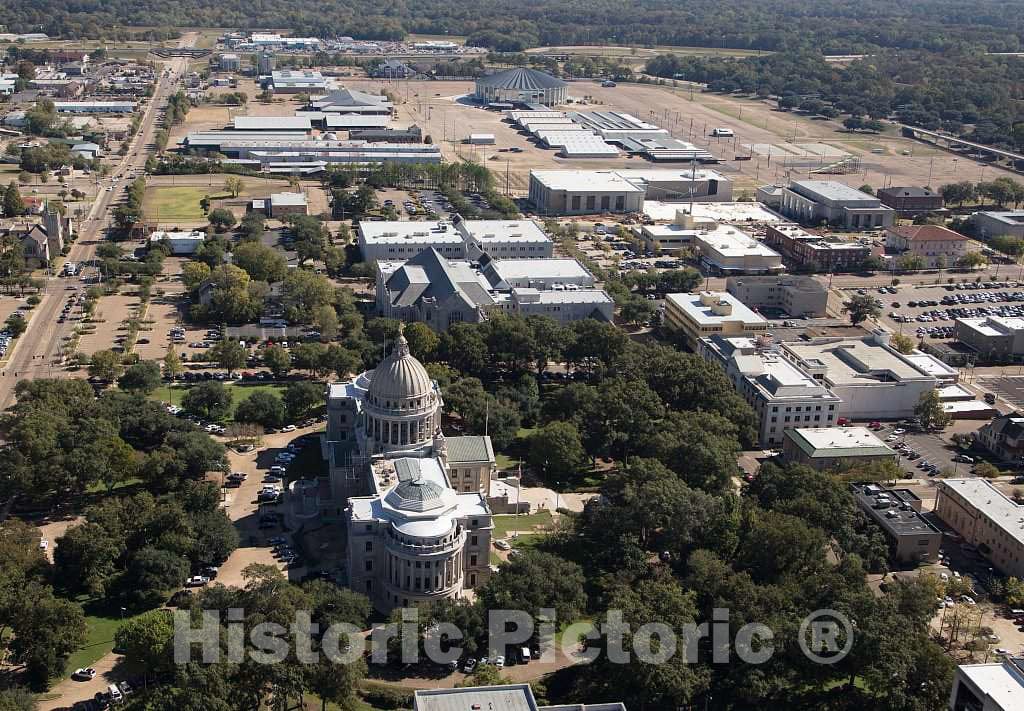Photo- The Mississippi Capitol Building is Prominent in This Aerial View of Jackson, The Capital City of The Southern U.S. State of Mississippi 4 Fine Art Photo Reproduction