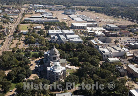Photo- The Mississippi Capitol Building is Prominent in This Aerial View of Jackson, The Capital City of The Southern U.S. State of Mississippi 4 Fine Art Photo Reproduction