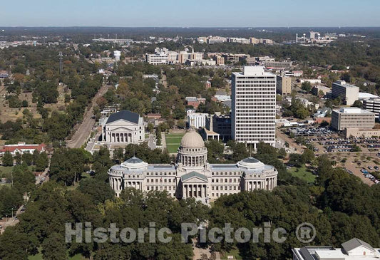 Photo- The Mississippi Capitol Building is Prominent in This Aerial View of Jackson, The Capital City of The Southern U.S. State of Mississippi 6 Fine Art Photo Reproduction