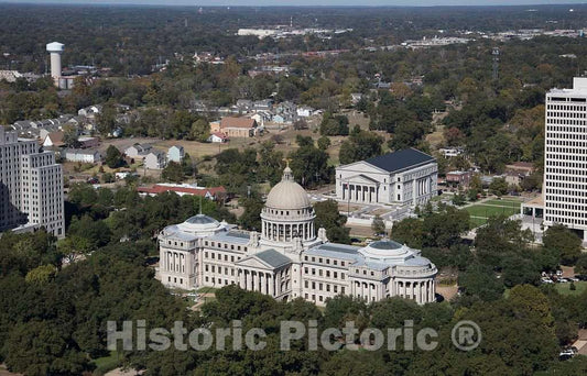 Photo- The Mississippi Capitol Building is Prominent in This Aerial View of Jackson, The Capital City of The Southern U.S. State of Mississippi 7 Fine Art Photo Reproduction