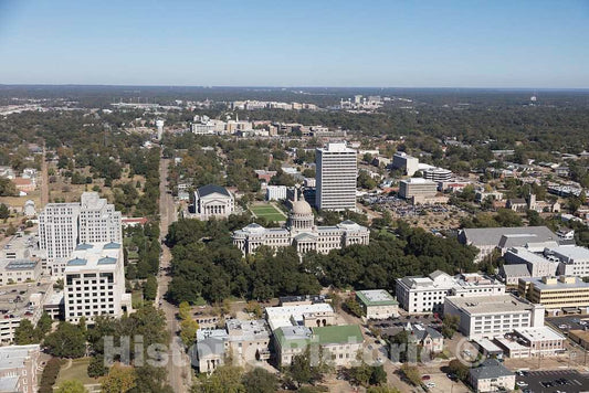 Photo- The Mississippi Capitol Building is Prominent in This Aerial View of Jackson, The Capital City of The Southern U.S. State of Mississippi 9 Fine Art Photo Reproduction