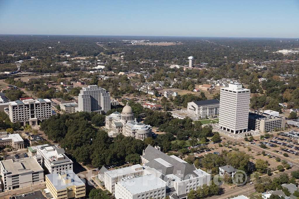 Photo- The Mississippi Capitol Building is Prominent in This Aerial View of Jackson, The Capital City of The Southern U.S. State of Mississippi 10 Fine Art Photo Reproduction
