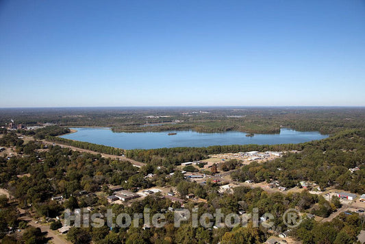 Photo - Aerial View of Jackson, Mississippi, Focusing on Lake Hico, North of Town- Fine Art Photo Reporduction