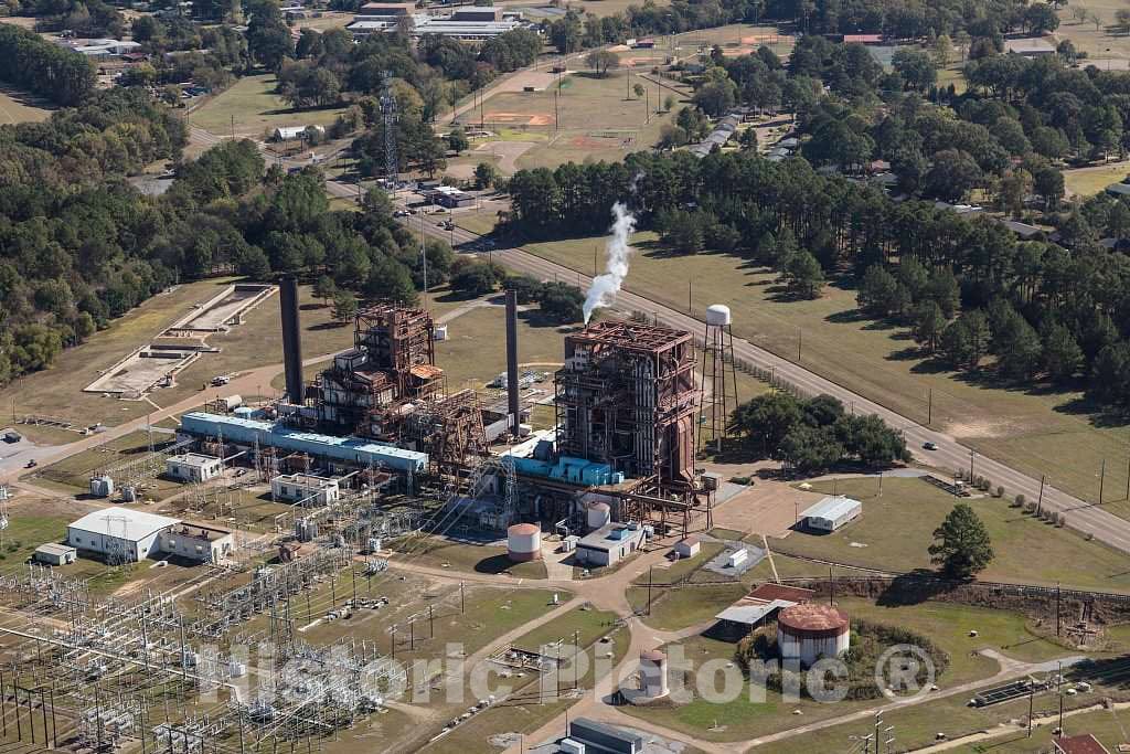 Photo- Aerial View of Jackson, Mississippi, Focusing on The Rex Brown Electrical Power Plant Run by Natural Gas 1 Fine Art Photo Reproduction