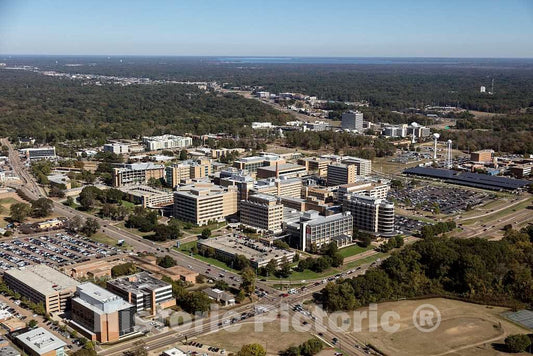 Photo- Aerial View of Jackson, Mississippi, Focusing on The Baptist Medical Center 1 Fine Art Photo Reproduction