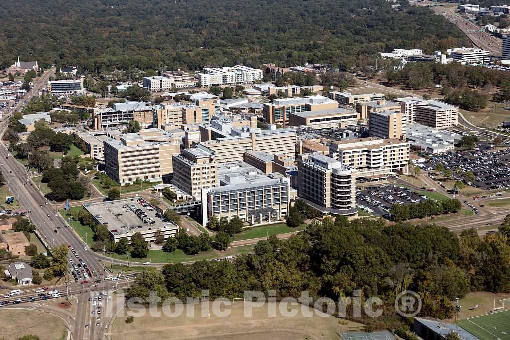 Photo- Aerial View of Jackson, Mississippi, Focusing on The Baptist Medical Center 2 Fine Art Photo Reproduction