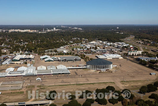 Photo- Aerial View of Jackson, Mississippi, Focusing on The Mississippi State Fairgrounds and Coliseum 1 Fine Art Photo Reproduction