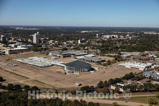 Photo- Aerial View of Jackson, Mississippi, Focusing on The Mississippi State Fairgrounds and Coliseum 2 Fine Art Photo Reproduction
