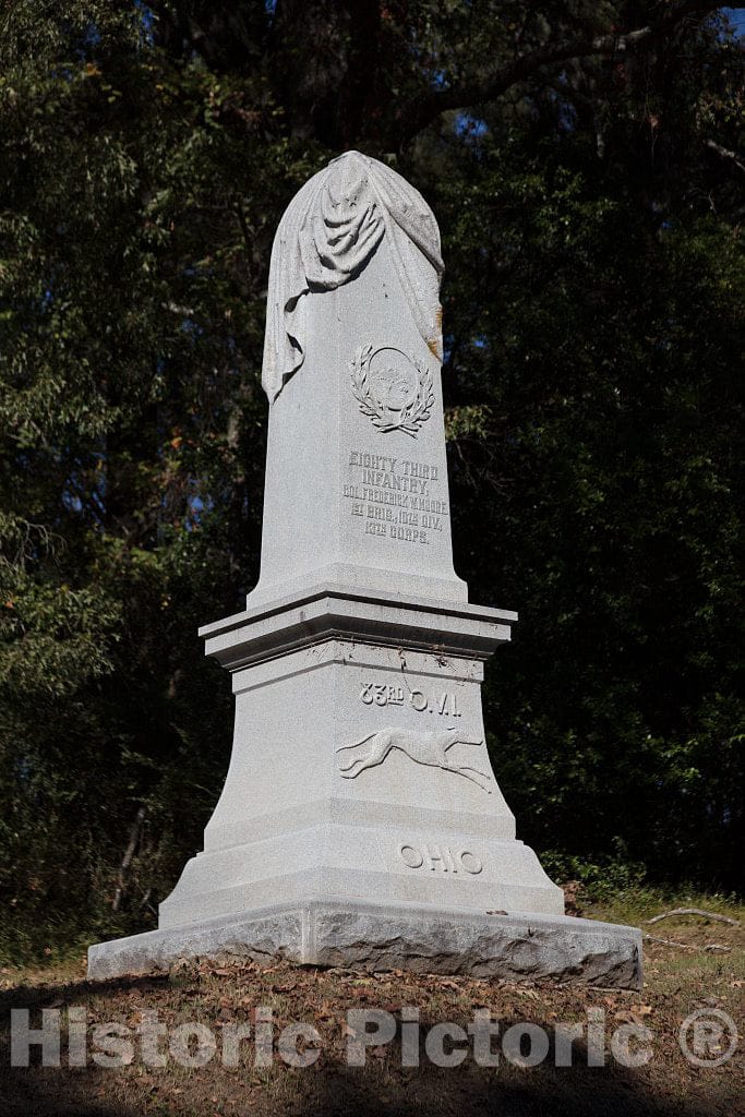 Photo - The Ohio 83rd Infantry Monument at The Vicksburg National Military Park in Vicksburg, Mississippi- Fine Art Photo Reporduction