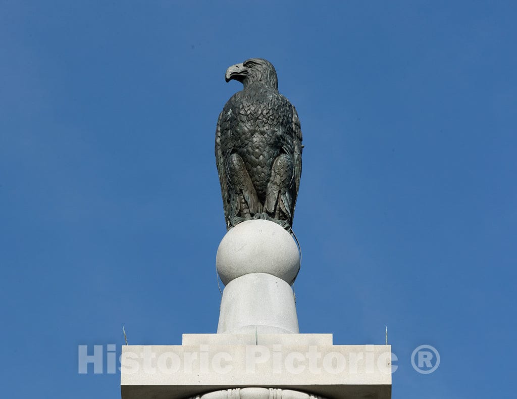 Photograph- Bronze Statue of The Old Abe The war Eagle Sits ATOP The Wisconsin State Memorial, one of More Than 1,400 Monuments and memorials at Vicksburg National Military Park in Vicksburg
