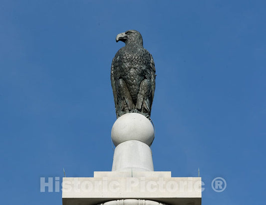 Photograph- Bronze Statue of The Old Abe The war Eagle Sits ATOP The Wisconsin State Memorial, one of More Than 1,400 Monuments and memorials at Vicksburg National Military Park in Vicksburg