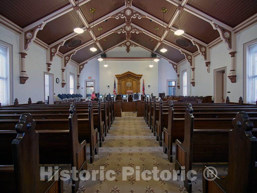 Photo - The Tate County Courthouse in Senatobia, Mississippi, Whose courtroom Looks Like a Church Sanctuary, Complete with pews- Fine Art Photo Reporduction
