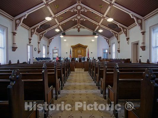 Photo - The Tate County Courthouse in Senatobia, Mississippi, Whose courtroom Looks Like a Church Sanctuary, Complete with pews- Fine Art Photo Reporduction