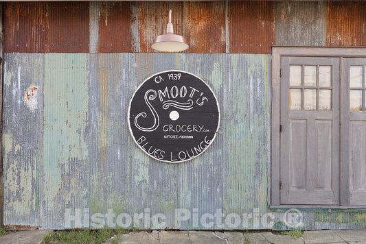 Photo- Signage on The Smoot's Grocery Blues Lounge in The Historic Natchez Neighborhood of Mississippi 2 Fine Art Photo Reproduction