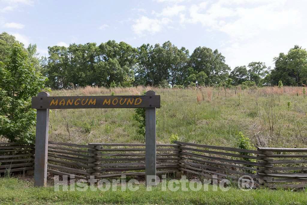 Photo - The Mangum Mound, an Ancient Burial Mound Located at Milepost 45.7 on The Natchez Trace Parkway in Hermanville- Fine Art Photo Reporduction