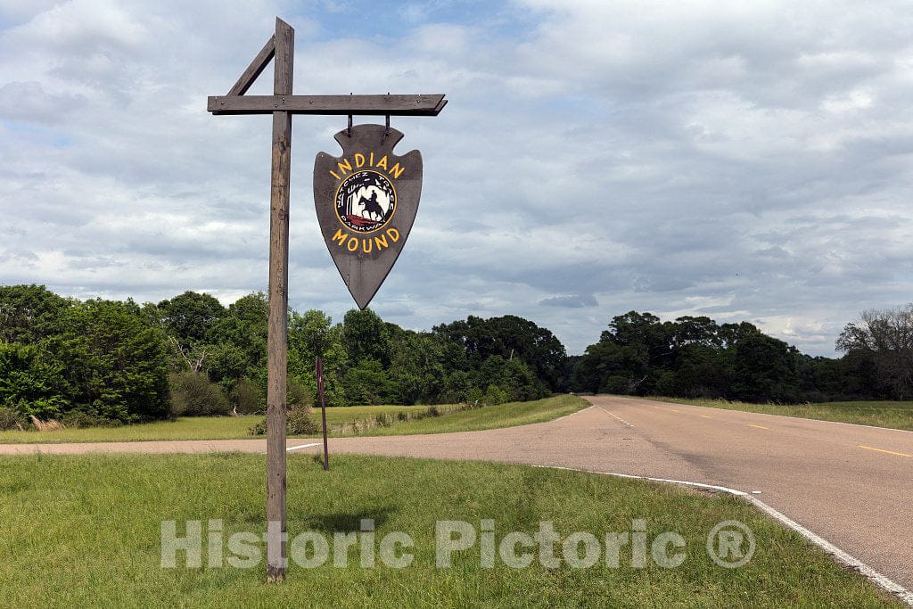 Photo - Signage for The Many Archaeological Sites Along The Natchez Trace Parkway in Hermanville, Mississippi- Fine Art Photo Reporduction