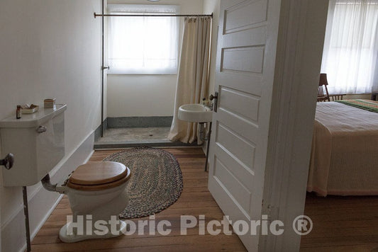 Photo- Bathroom at The Boyhood Farm of Jimmy Carter, America's 39th President, in The Little Community of Archery, Georgia, Now Part of The only Slightly Larger Town of Plains