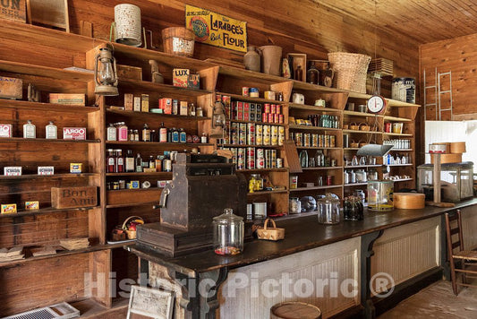 Photo - Interior of The J.E. Carter Company General Store, Owned by Earl Carter, Father of America's 39th President, Jimmy Carter, in The Town of Plains, Georgia