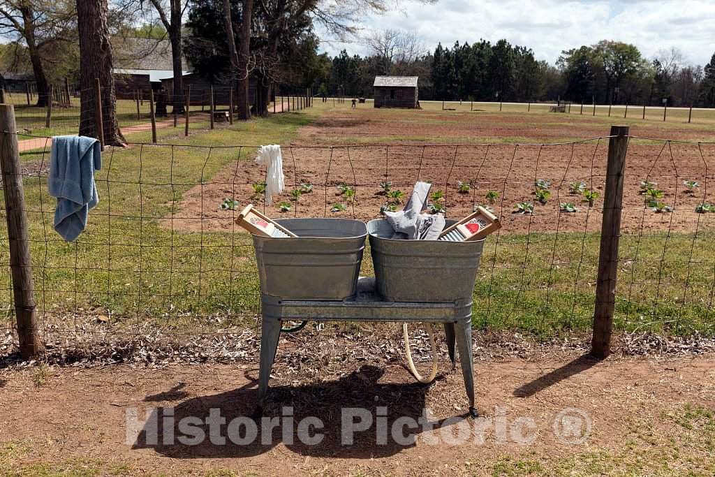 Photo- Washtubs at The Boyhood Farm of America's 39th President, Jimmy Carter, in The Little Community of Archery, Georgia, Now Part of The only Slightly Larger Town of Plains