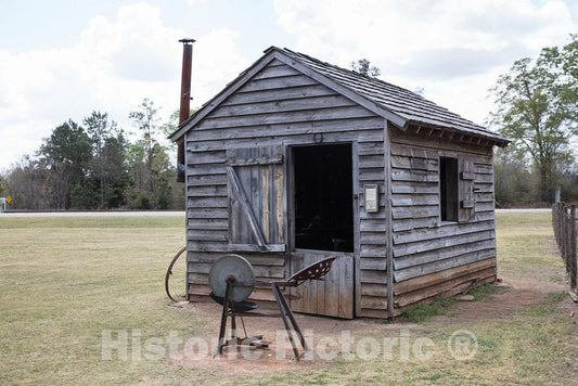 Photo- Blacksmith shop at the boyhood farm of America's 39th president, Jimmy Carter, in the little community of Archery, Georgia, now part of the only slightly larger town of Plains