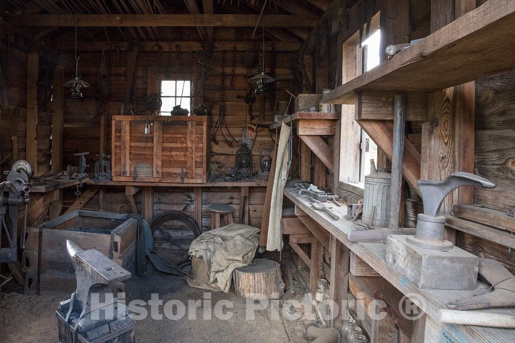 Photo - Interior of The Blacksmith Shop at The Boyhood Farm of America's 39th President, Jimmy Carter, in The Little Community of Archery, Georgia- Fine Art Photo Reporduction