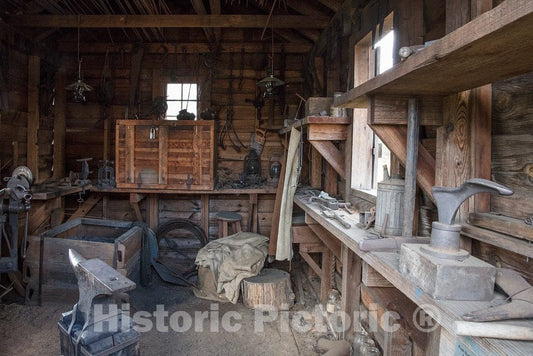 Photo - Interior of The Blacksmith Shop at The Boyhood Farm of America's 39th President, Jimmy Carter, in The Little Community of Archery, Georgia- Fine Art Photo Reporduction