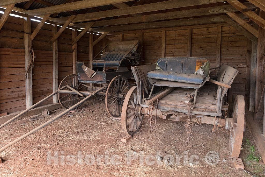 Photo- Wagon shed at the boyhood farm of America's 39th president, Jimmy Carter, in the little community of Archery, Georgia, now part of the only slightly larger town of Plains