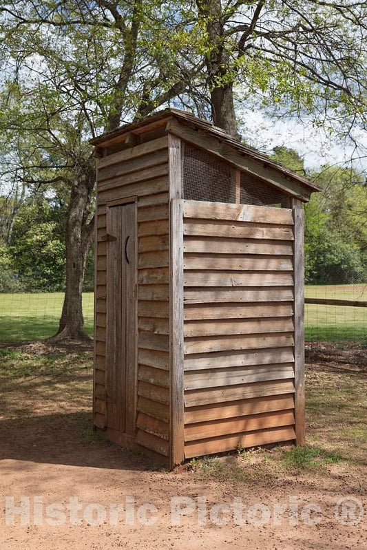 Photo- Outhouse at The Boyhood Farm of America's 39th President, Jimmy Carter, in The Little Community of Archery, Georgia, Now Part of The only Slightly Larger Town of Plains