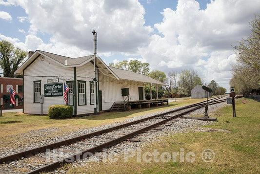 Photo - Train Station in Plains, Georgia, Home of Former U.S. President Jimmy Carter as Well as That of his Wife, Rosalynn- Fine Art Photo Reporduction