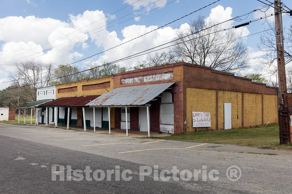 Photo- in-Town Structures (The Place is Too Small to Have a Downtown) in Tiny Smithville, Georgia 2 Fine Art Photo Reproduction