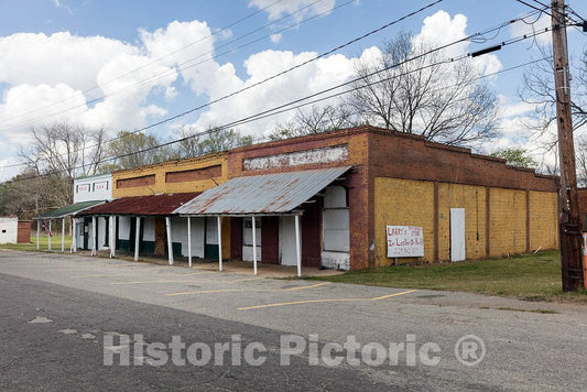 Photo- in-Town Structures (The Place is Too Small to Have a Downtown) in Tiny Smithville, Georgia 2 Fine Art Photo Reproduction